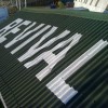 Hand Painted Lettering onto Corrogated Roof